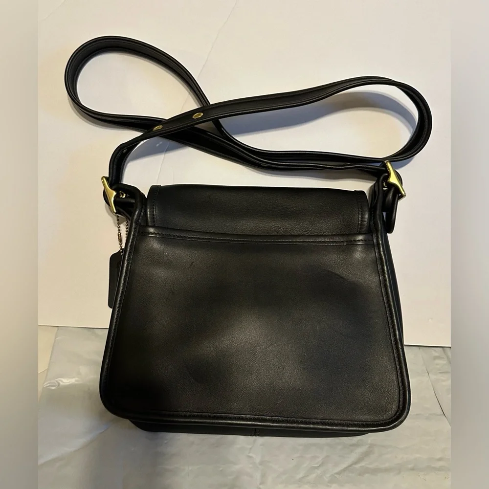 Vintage Coach Purse 9061 Rambler Legacy Black‎ Leather Crossbody Shoulder Bag - Picture 4 of 9